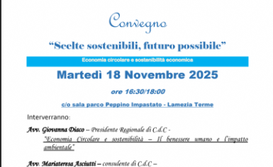 Locandina evento casa del consumatore calabria